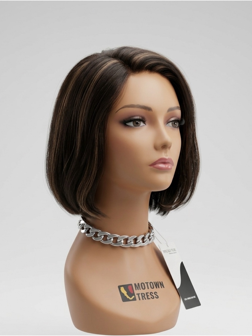 Women's Short Straight Bob Wig in Dark Brown #1B/27
